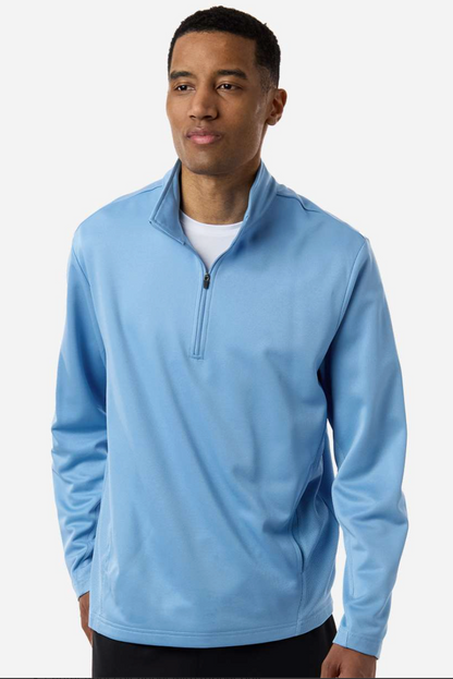 Mountain Lion Unisex Quarter-Zip Tech Fleece Pullover  ML White