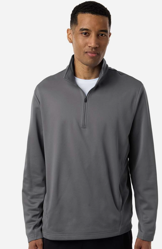 Mountain Lion Unisex Quarter-Zip Tech Fleece Pullover  ML White