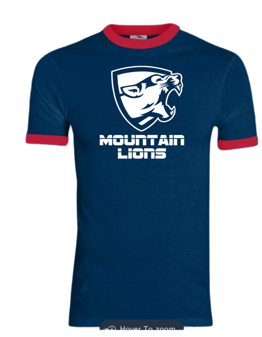 Mountain Lion Unisex Fine Augusta Sportswear Unisex 50/50 Ringer T-Shirt - 710