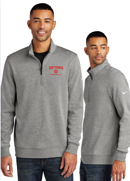 NIKE Dirtybirds Quarter Zip Heather Grey NKFD9892 LEFT CHEST