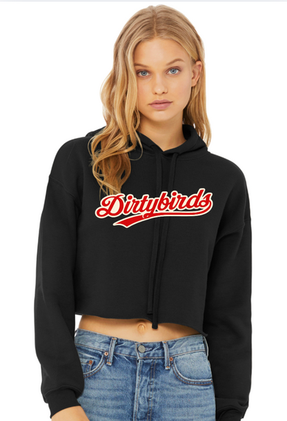 Dirtybirds Bella Canva Womens Cropped Fleece Black