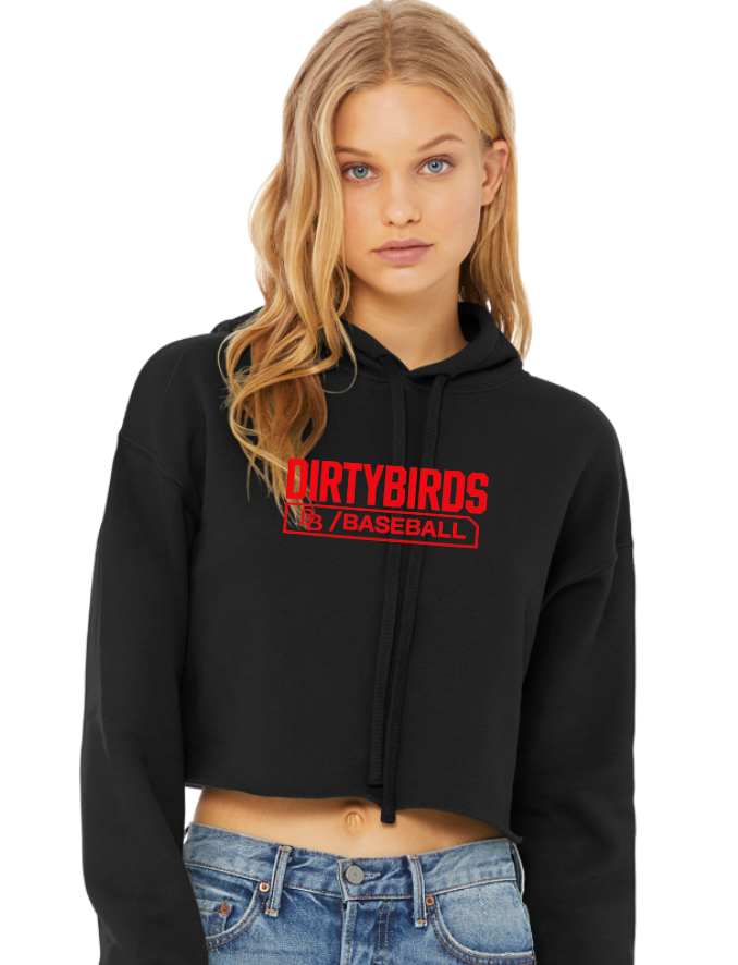 Dirtybirds Bella Canva Womens Cropped Fleece Black