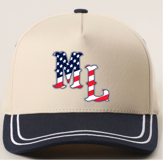 Mountain Lion Trucker USA  LionsAdjustable Hat Two Tone NAVY USA