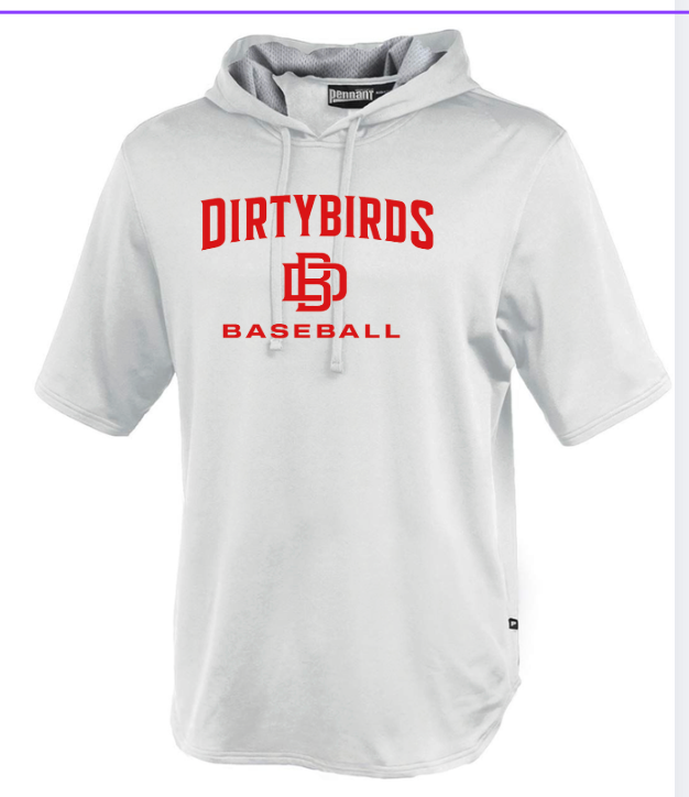 Dirtybird Short Sleeve Dry-FIT Hoodie Pennant 183  Grey  ADULT/YOUTH