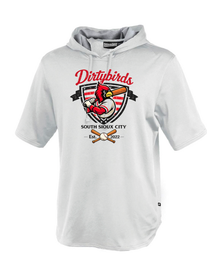 Dirtybird Short Sleeve Dry-FIT Hoodie Pennant 183  Grey  ADULT/YOUTH