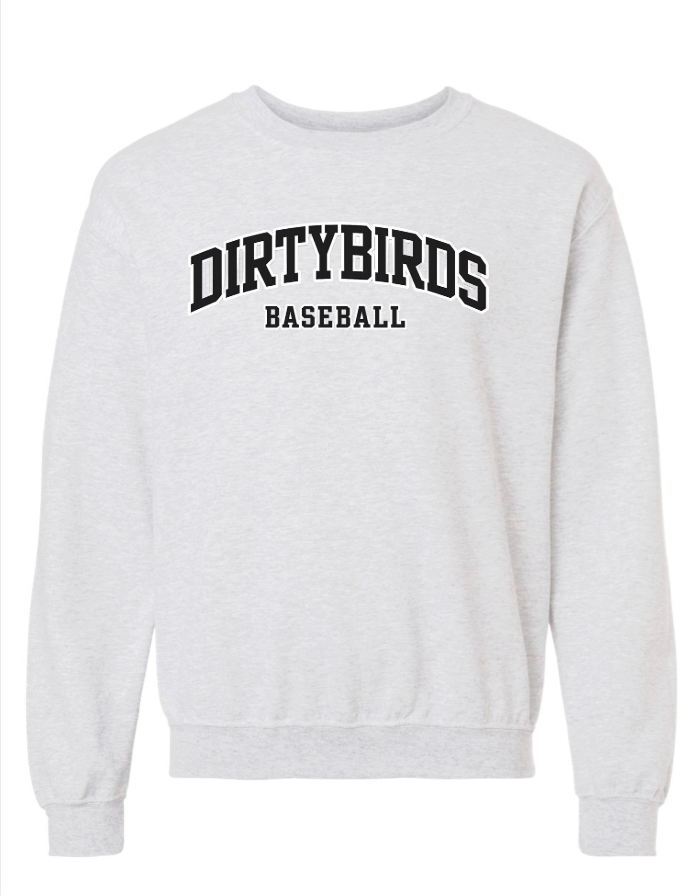 DIRTY BIRD UNISEX GILDAN CREWNECK- ASH GREY