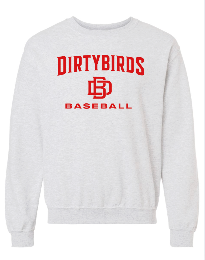 DIRTY BIRD UNISEX GILDAN CREWNECK- ASH GREY