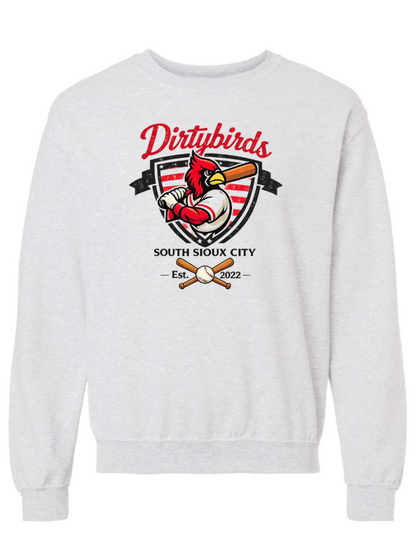 DIRTY BIRD UNISEX GILDAN CREWNECK- ASH GREY