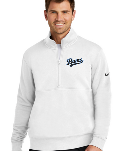 Unisex Brooklyn Nike  Fleece Sleeve Swoosh 1/2-Zip White