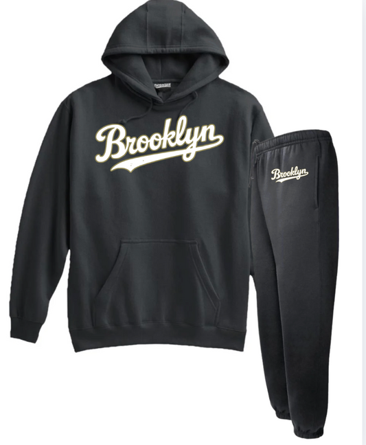 Brooklyn Bums  Warm-Up Fleece Package (2 Piece Set) Pennant Super10 BLACK