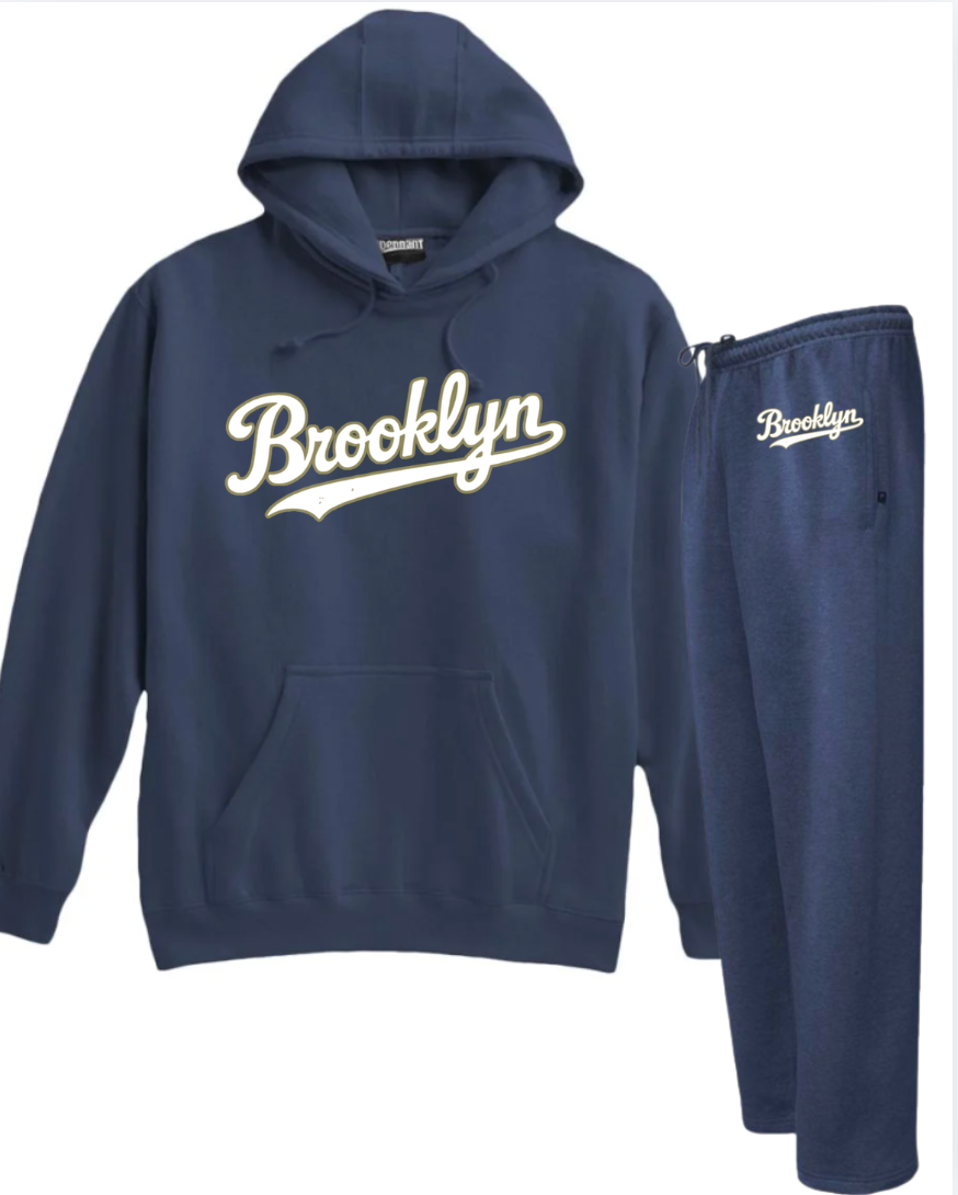 Brooklyn Bums  Warm-Up Fleece Package (2 Piece Set) Pennant 710 NAVY