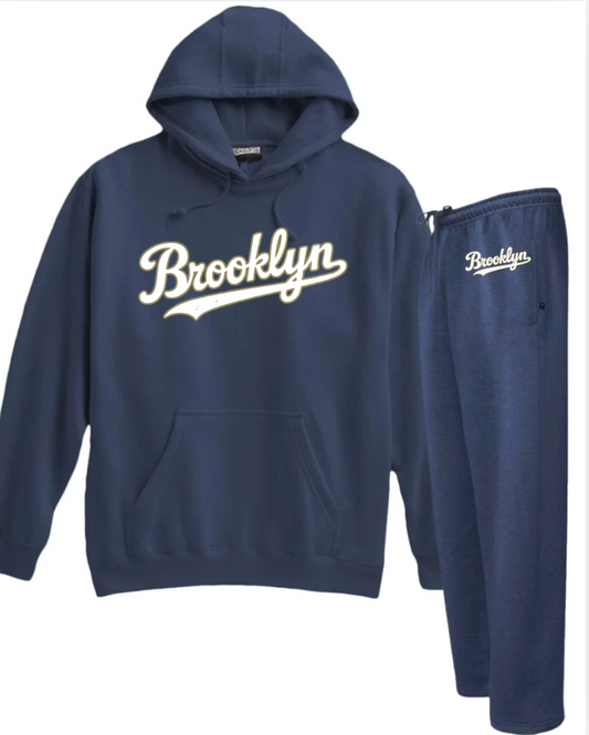 Brooklyn Bums  Warm-Up Fleece Package (2 Piece Set) Pennant Super10 NAVY