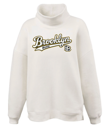 Womens Bum Oversized Mockneck Fleece Tunic White (SHIPS FEB 20TH PRE-ORDER)