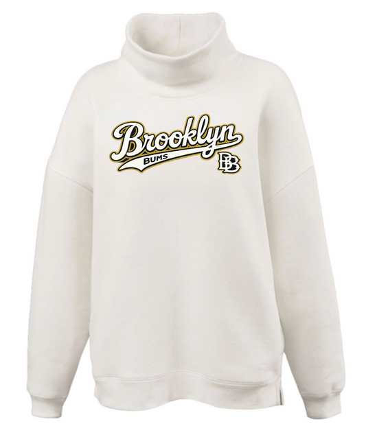 Womens Bum Oversized Mockneck Fleece Tunic White (SHIPS FEB 20TH PRE-ORDER)