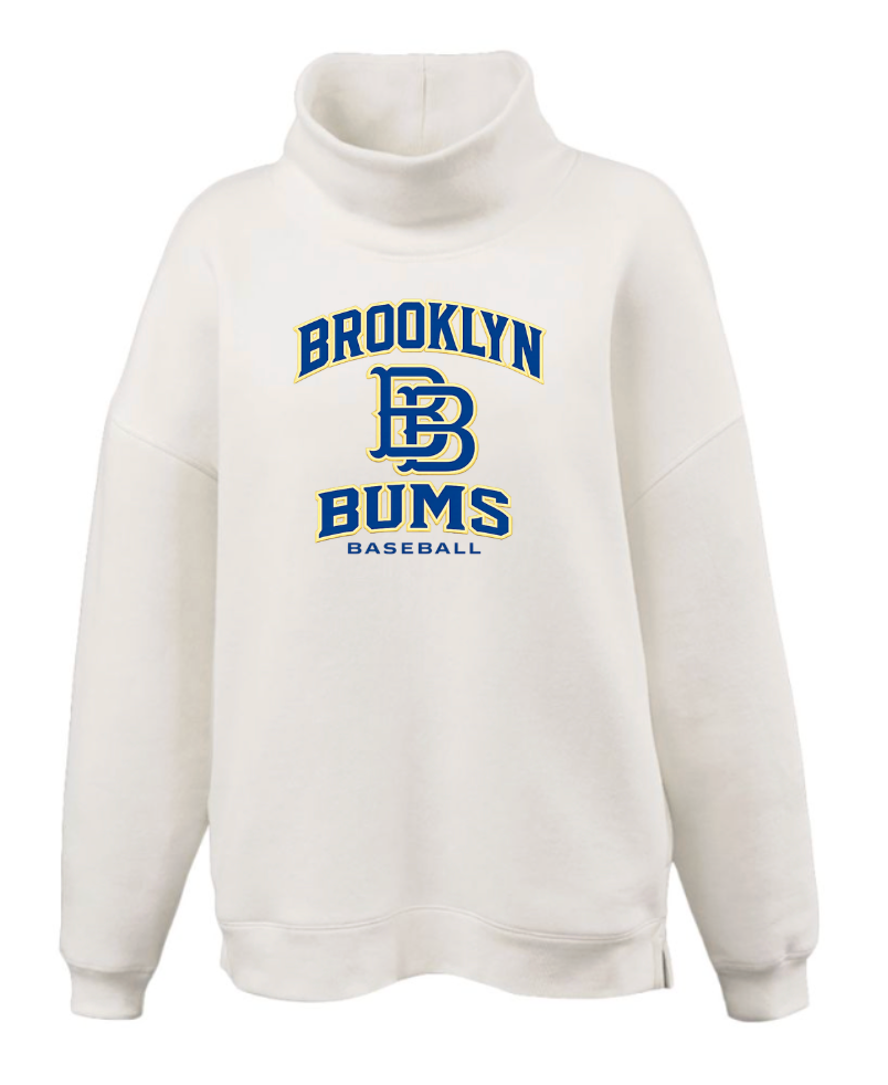 Womens Bum Oversized Mockneck Fleece Tunic White (SHIPS FEB 20TH PRE-ORDER)