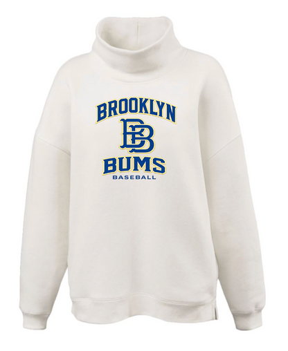 Womens Bum Oversized Mockneck Fleece Tunic White (SHIPS FEB 20TH PRE-ORDER)