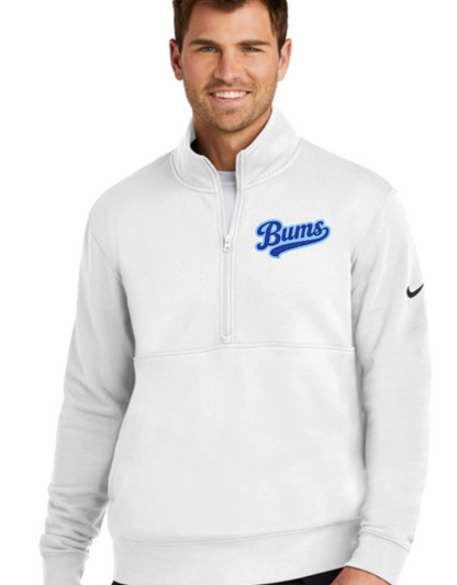 Unisex Brooklyn Nike  Fleece Sleeve Swoosh 1/2-Zip White