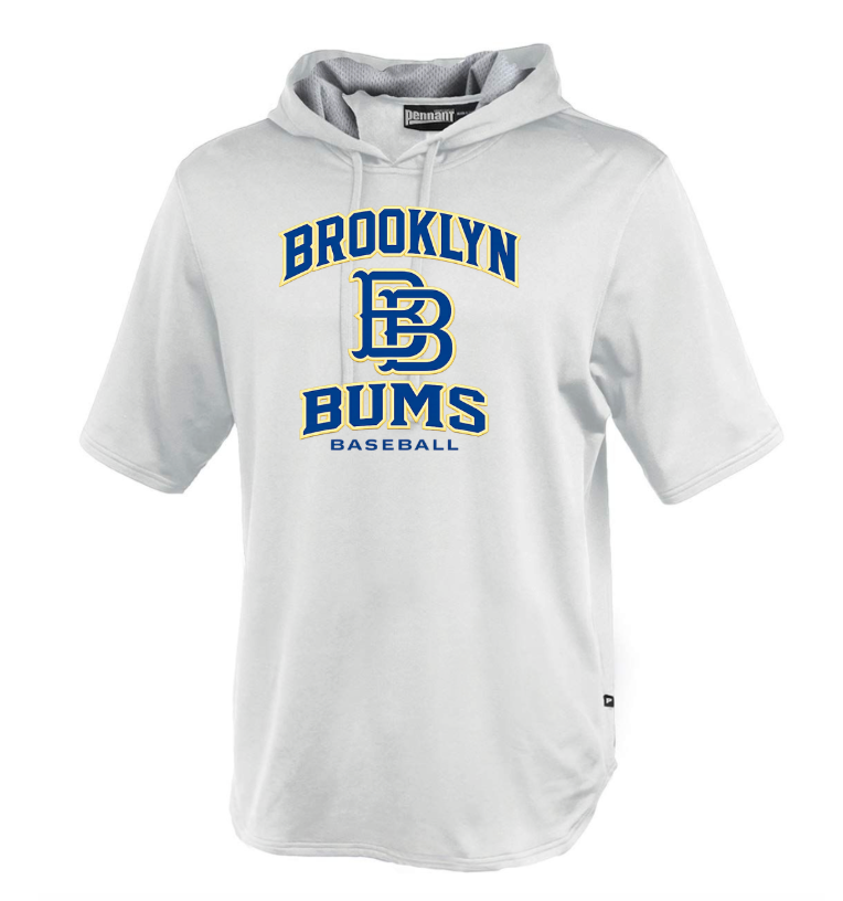 Adult/Youth Brooklyn Bums 183 Flex Short Sleeve Warmup Hoodie  White  (5 DESIGNS)