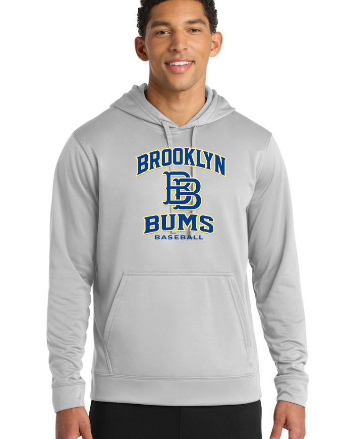 YOUTH/ADULT Brooklyn Bums  Baseball  DRI-FIT Performance Fleece Pullover Hooded Sweatshirt PC590H