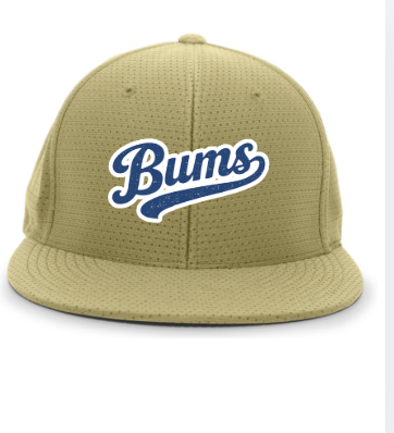 Bums PERFORMANCE AIR JERSEY FLEXFIT® CAP ES818 Gold Hat