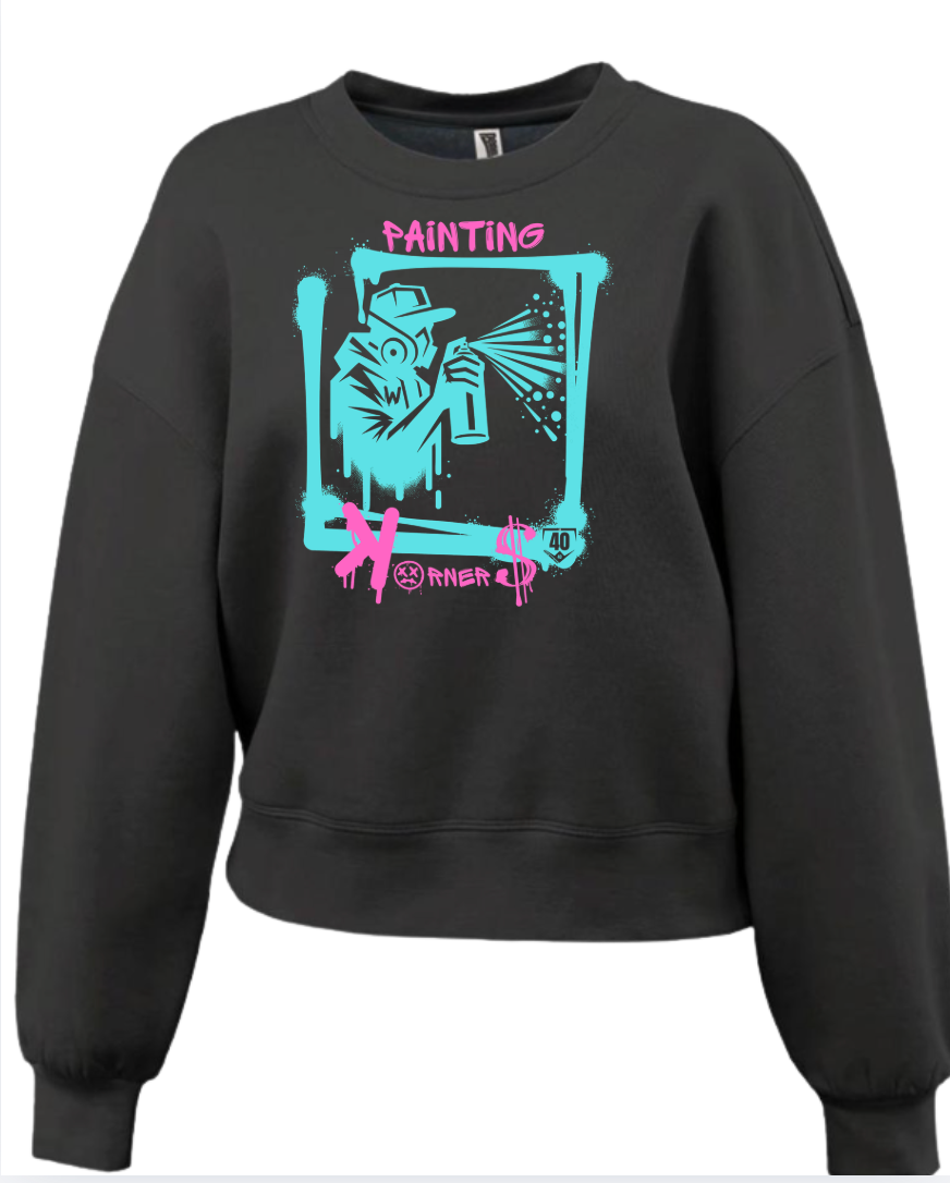 Bums Paint  Womens Fleece Crew 5475