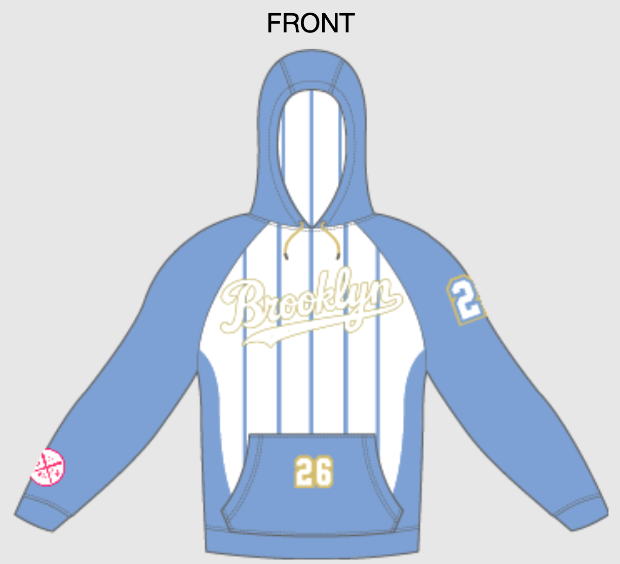 CUSTOM Player Brooklyn Bum Hoodies 6-8 Weeks DESIGN 2