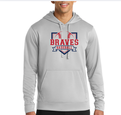 YOUTH/ADULT Braves Baseball  DRI-FIT Performance Fleece Pullover Hooded Sweatshirt PC590H (Copy)