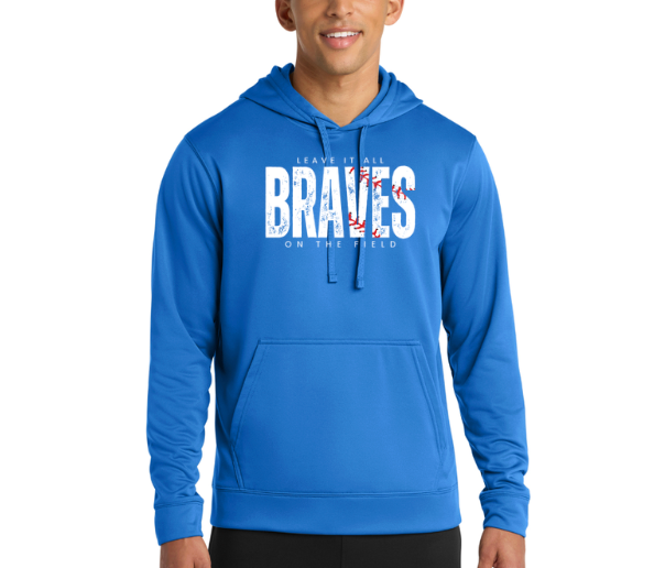 YOUTH/ADULT Braves Baseball  DRI-FIT Performance Fleece Pullover Hooded Sweatshirt PC590H (Copy)