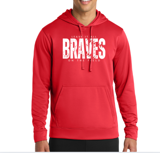 YOUTH/ADULT Braves Baseball  DRI-FIT Performance Fleece Pullover Hooded Sweatshirt PC590H (Copy)