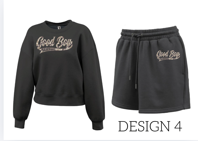 SET: Good Boy - 2 Piece Set  BLACK Crewneck + Shorts