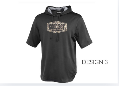 Short Sleeve Warm Up Hoodie Performance- Black 183