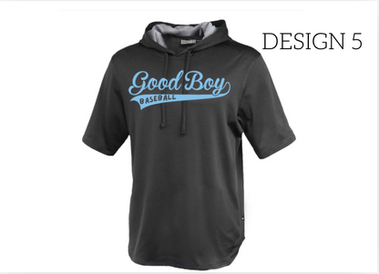 Short Sleeve Warm Up Hoodie Performance- Black 183