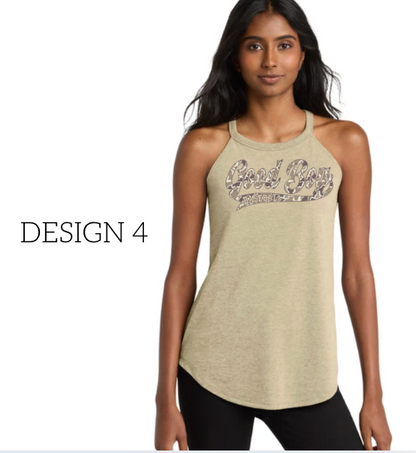 Womens Good Boy District® Women’s Perfect Tri® Rocker Tank DT137L Tan