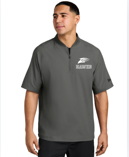 HAWKS NEA600  New Era® Cage Short Sleeve 1/4-Zip Jacket