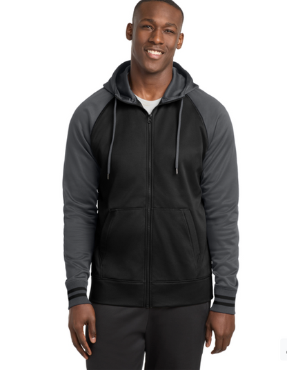 ST236 Sport-Tek® Sport-Wick® Varsity Fleece Full-Zip Hooded Jacket