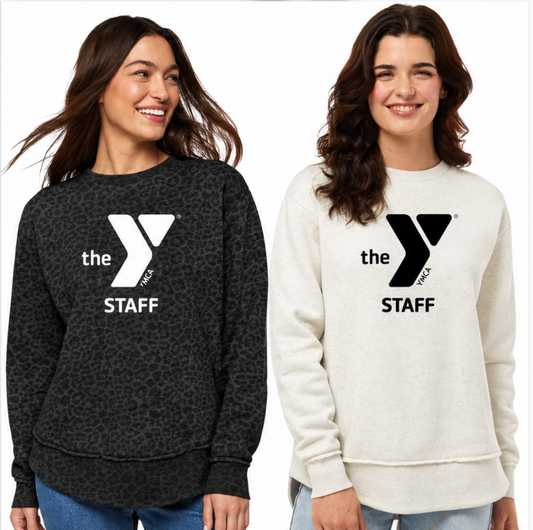 LAT 3525 Women's  Fleece Weekend Crewneck Sweatshirt STAFF