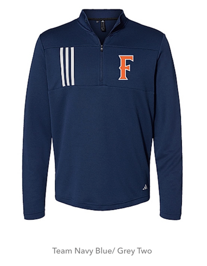 Men's 3-Stripes Double Knit Quarter-Zip Pullover - A482