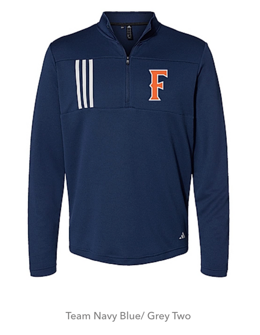 Men's 3-Stripes Double Knit Quarter-Zip Pullover - A482