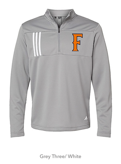 Men's 3-Stripes Double Knit Quarter-Zip Pullover - A482