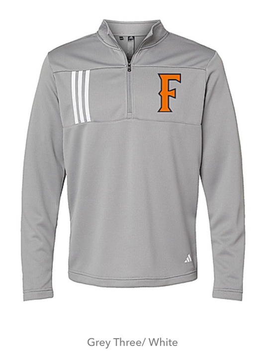 Men's 3-Stripes Double Knit Quarter-Zip Pullover - A482