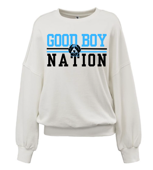 Women's Good Boy Nation Womens Drop Shoulder Crew 8464
