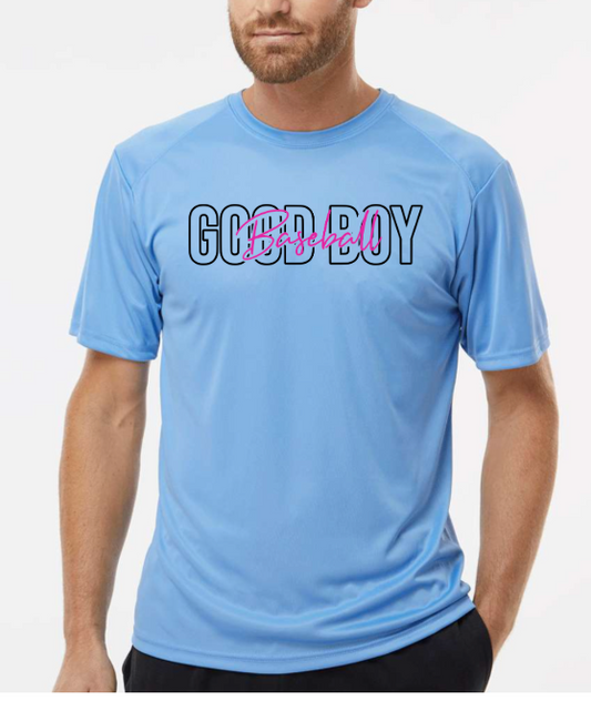 Unisex Good Boy Inset  Dry Fit Tee 200. (YOUTH/ADULT)
