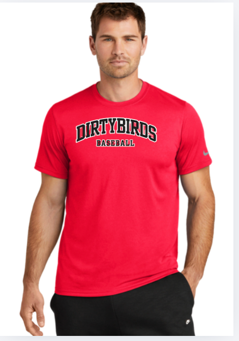 NIKE Dirtybirds Dry-Fit Tee Nike Swoosh Sleeve Legend Tee - RED