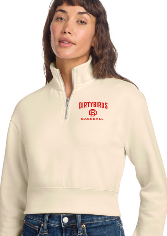 Dirtybirds Womens Cropped  District® Women’s V.I.T.™ Fleece 1/2-Zip CREAM