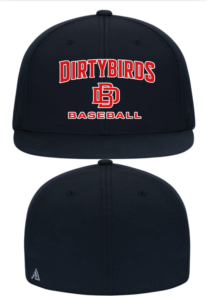 DIRTYBIRD  PACFLEX CAP BLACK with Dirtybird Baseball RED/WHITE