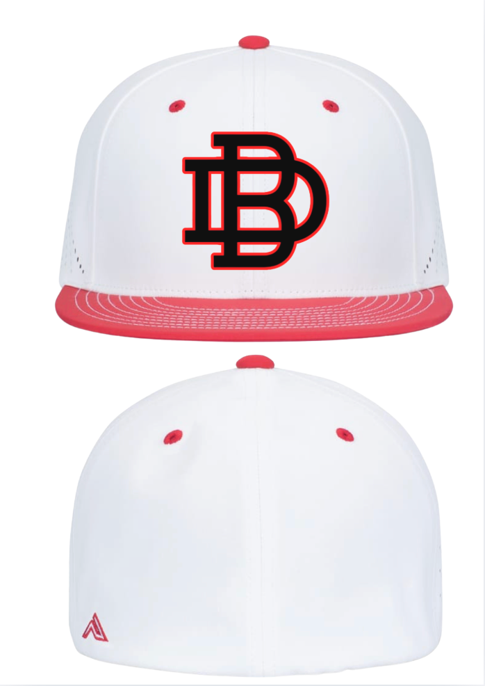 DIRTYBIRD  PACFLEX CAP WHITE/RED with Dirtybird Baseball RED/BLACK