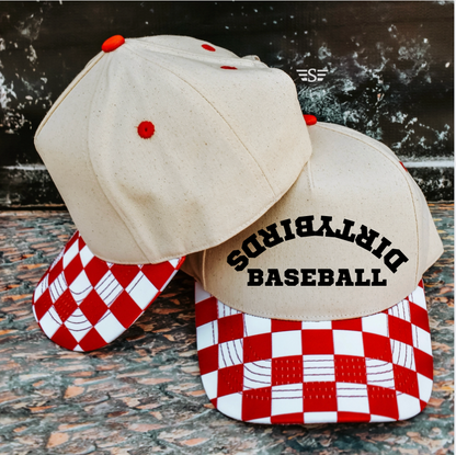 Dirty Bird Red Checkered Hat Front Checkered Bill Magna Pony™ Cap