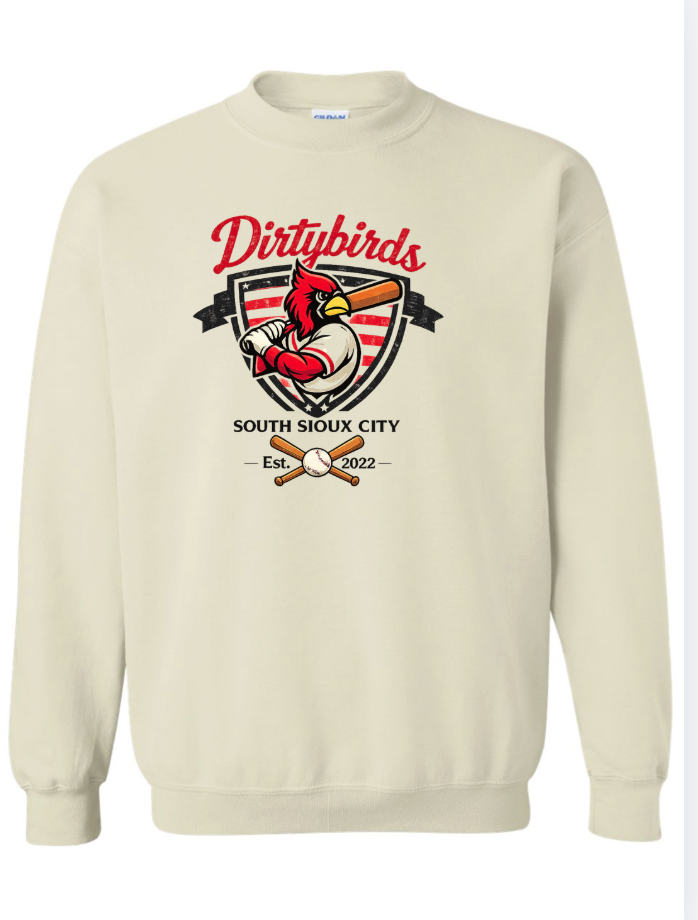 DIRTY BIRD GILDAN CREWNECK- CREAM
