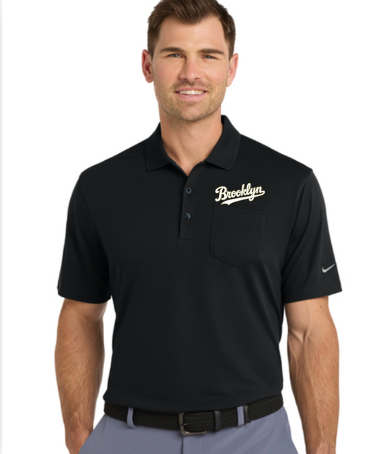 Brooklyn  Nike Dri-FIT Micro Pique 2.0 Pocket Polo  Black