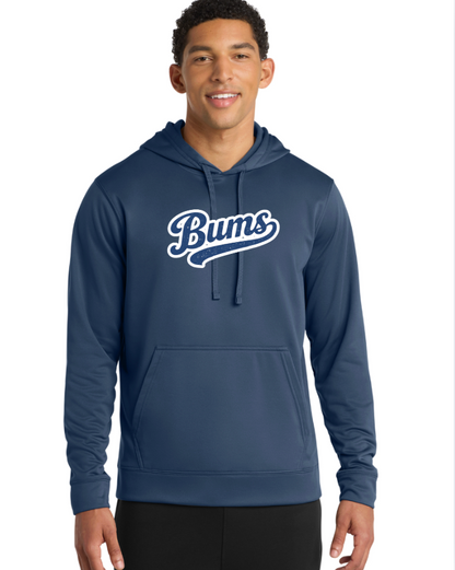 YOUTH/ADULT Brooklyn Bums  Baseball  DRI-FIT Performance Fleece Pullover Hooded Sweatshirt PC590H NAVY